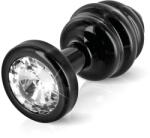 Diogol Anni - bordázott anál plug - fekete - (3cm) - sexonymous