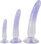 Crystal Clear - anál tréner dildó készlet - 3db (átlátszó-kék)