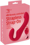 You2Toys Strapless - rádiós, felcsatolható vibrátor (piros)