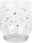 Clayre & Eef Set 6 pahare sticla Inimioare Ø 8x9 cm / 300 ml (BHSGL0005deco) Pahar