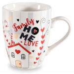 Decorer Cana portelan multicolor in cutie cadou Family Home 8.5x10.5 cm, 350 ml (A72.12.55C)