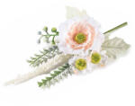 Decorer Set 3 crengute Margarete si Bujori artificiali multicolor 21 cm (A56.43.03B)