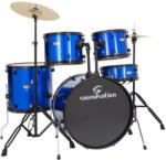Soundsation EDK22B-BL - 5 részes dobszett, hársfa testtel, sárgaréz cintányérokkal, Kék - hangfenyshop