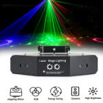 FTS RGB 6 Szemes Lézer DMX Vezérléssel - Erőteljes Lézerfény Show Rendezvényekre és Bulikra - hangfenyshop