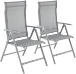 SONGMICS Set 2 scaune gradina pliabile cu spatar reglabil 8 pozitii, 150 kg, 56x70x106 cm, gri (EZ-GCB29GY)