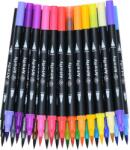 Art-n-Fly Set markere cu varf dublu, 0.4 mm si 1-2 mm, cu acuarela, 25 culori diferite, pentru scris, desen, mandala, colorat (691208213479)