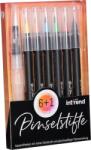 Intrend Set carioci profesionale, Intrend, pentru pictura, caligrafie, cerneala pe baza de apa, 6 carioci cu varf flexibil, 1 pensula cu rezervor pentru apa, Multicolor (4260654230680)