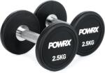 POWRX Set 2 gantere, POWRX, 2x2.5 Kg, premium, din cauciuc, cu maner cromat (4250508597496)