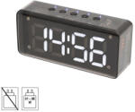 Somogyi Elektronic Kft SOMOGYI Home MECHACLOCK ébresztőóra multimédia lejátszóval, 3 W, fehér LED kijelző, FM rádió, BT, microSD, USB-C, ~15 óra üzemidő (MECHACLOCK)
