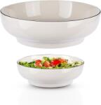 Kitchtic Bol ceramic pentru supa, desert, cereale, salata si paste, rezistente la cuptorul cu microunde si masina de spalat vase, ideal pentru cadouri, ALB, 250 ml (KITC-000023) Castron
