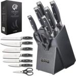 Orient Set de cutite pentru bucatarie, Orient, Origin Series, 8 piese, suport design granit, premium, Otel Inoxidabil german X50 Ultra+, Negru (5060535840835)