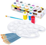 Tritart Set de Vopsele Acrilice, Tritart, 12 Perii si 2 Palete, 14 Vopsele, 252 ml (7426773018067)