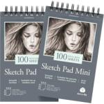 Art-n-Fly Set 2 caiete pentru schite Art-n-Fly, 2 x 100 coli, A5, 100g/m2, 5, 5x8, 5", Cu spirala, Hartie alba, 14 x 22 cm (748528954206)
