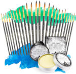 Tritart Set 24 pensule pictura TRITART, vegane, varf rotund si ascutit, cu sapun pentru curatare, pentru acuarela, acril si ulei (4260608380614)