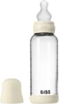 BIBS - Set complet biberon din sticla anticolici cu tetina din silicon, flux mediu, 240 ml, Ivory (50201216)