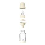 BIBS - Set complet biberon din sticla anticolici cu tetina din silicon flux lent, 120 ml, Ivory (50191216)