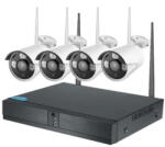  4 kamerás WIFI-s rendszer mikrofonos 2.0 MP FULL HD, AI, H. 265, arcfelismerő (JSW04-400)