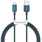 Baseus BASKBK47446 Superior, USB A apa - Lightning apa, 2.4 A, 480 Mbps, 1 m, Kék, Gyorstöltő adatkábel (BASKBK47446)