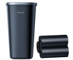 Baseus BASWIA47443, 800 ml, Mágneses záródás, 89 × 89 × 157 mm, Fekete, Autós szemetes + 3 tekercs zsák (90 db) (BASWIA47443)