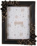 Clayre & Eef Asztali képkeret, fali fekete arany polirezin 15x2x20 cm, 10x15 cm (2F1186)