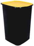 BELLI e FORTI RECYCLING szelektív kuka, fekete, műanyag, sárga fedél, 50 l