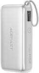 ACEFAST - Power Bank (M32) - teleszkópos kábellel, Type-C, gyorstöltés, PD35W, 10000mAh - Ezüst