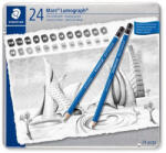 STAEDTLER Grafitceruza készlet, fém doboz, hatszögletű, STAEDTLER "Mars® Lumograph® 100", 24 különböző keménység (TS100G24)