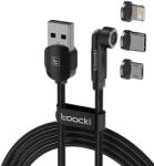 Toocki mágneses töltő- és adatkábel 3 féle fejjel 1m fekete (TXCDZ3T-LY01) (TXCDZ3T-LY01)