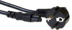 ACT Powercord mains connector Schuko CEE 7/7 male (angled) - C5 IEC 3m Black (AK5024)