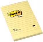 3M Notite adezive galbene liniate Post-It® 152 x 102 mm 3M 660 (660)