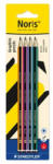 STAEDTLER Grafitceruza készlet, HB, hatszögletű, STAEDTLER "Noris® 120 colour edition", 4 darab (120-S BK4) - nyomtassingyen