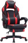 SONGMICS Ergonómikus Gamer szék lábtartóval - fekete-piros (OBG73BRV1)