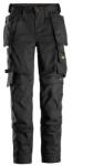Snickers Workwear AllroundWork Stretch lengőzsebes női nadrág - Fekete, 54 - 6247 (62470404054)
