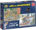 Jumbo Puzzle Jumbo de 2 x 1000 piese - Traditii olandeze: Piata de branzeturi si Regata cu vele (1110100646) Puzzle