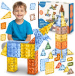 Ricokids Mágneses építőkocka készlet, Ricokids RK-766, oktató, kreatív, fejlesztő, gyerekeknek, 78 db, 3 éves kortól (TE776610)