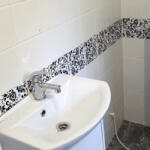  Heritage Virágmintás Csempematrica - Fekete-Fehér - 15x15 cm
