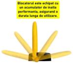 SIKS automatikus parkolózár, Model S, lopásgátló funkció, riasztóval, távirányítóval, távirányítóval, elemmel, súlytámogatással 5 tonna, fekete/sárga
