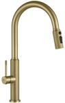 Rea Master Brush Gold kihúzható fejes mosogató csaptelep, szálcsiszolt arany REA-B7204 (REA-B7204)