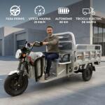  Chuanqi, Saige áruszállító elektromos tricikli, vezetői engedély nélkül, 1600 W-os motorral, 72 V 32 Ah-s akkumulátorral, 60 km-es hatótávval, 250x88x115 cm mérettel, 25 km/h maximális sebess