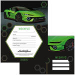 Ars Una Ars Una: Zöld Lamborghini mintás 10db-os meghívó szett borítékkal (50225224) - jatekshop