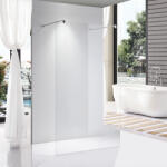 STUXI Milano Light falsíkra szerelhető Walk-in zuhanyfal, 80x200 cm, 8 mm vastag vízlepergető biztonsági üveggel, két távtartóval (TL-6615-80-TL-6615C-3-TL-6615C-3)