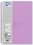 PAPERLAND Caiet cu spirala A4, 80 file, matematica, coperta plastic, PAPERLAND PP400 mov