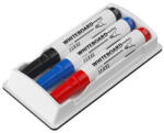 ICO Tábla- és flipchart marker készlet tartóban, 1-3 mm, kúpos, ICO "11 XXL", 3 különböző szín +táblatörlő (9570165002) - mystock