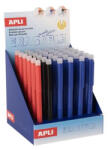 APLI Zseléstoll display, 0, 5 mm, nyomógombos, radírozható, APLI "Erasable", vegyes színek (20512) - mystock
