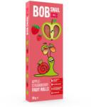 BOB SNAIL Fruit Rolls, Rulou din fructe, gustare din fructe, cu mere si capsune, 30 g (1100038900)