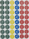 APLI Etikett, árengedmény, 24 mm, kör, színes, APLI, 240 etikett/csomag, -20-50% (101232) - tonerpiac