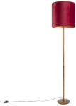 QAZQA Vintage állólámpa arany színű, piros búrával, 40 cm - Simplo (98108)