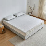 Sincere Furniture [Új modell] Ice Silk prémium nyári hűsítő matracvédő jégselyem felülettel, mosható kivitelben, gumipántos rögzítéssel, 2 db párnahuzattal, egyszemélyes és kétszemélyes méretben | Sincere Fehér / 90x20