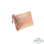 Amnisu Rosegold ívelt egy cipzáras bőr kulcstartó C2014