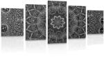 Dovido Tablou 5-piese Mandala orientală în design alb-negru - 150x75 - dovido - 352,87 RON